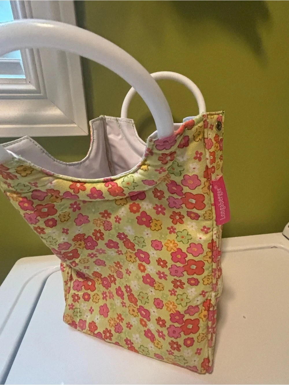 Kids Floral Handle Tote Bag - Pink & Yellow